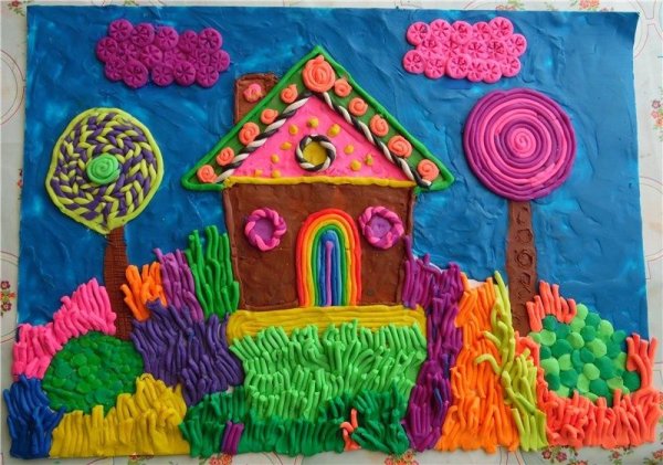 Пластилинография смешанная техника