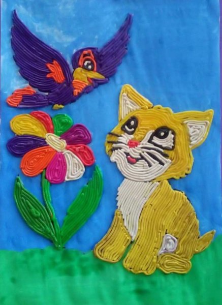 Пластилин на бумаге