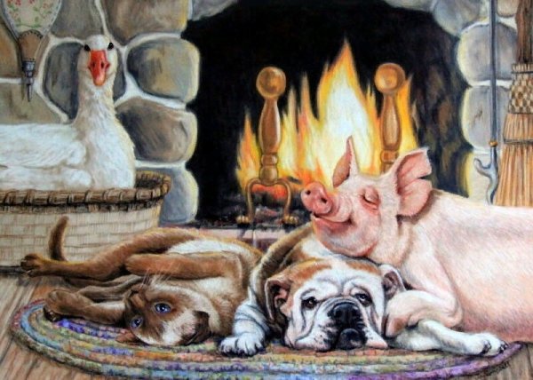 Joy Campbell картины собаки