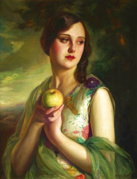 Девушка с яблоком