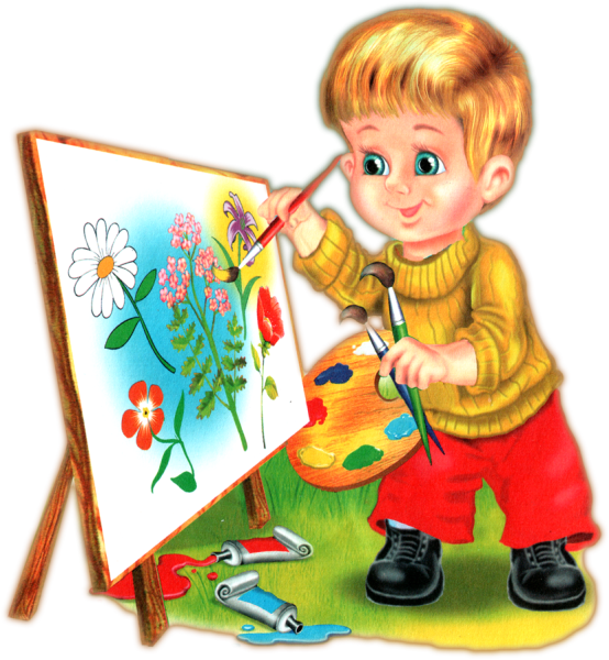 Мальчик рисует