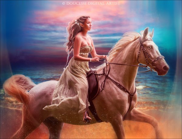 Алмазная мозаика девушка с лошадью