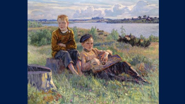 Богданов-Бельский. Купание коней