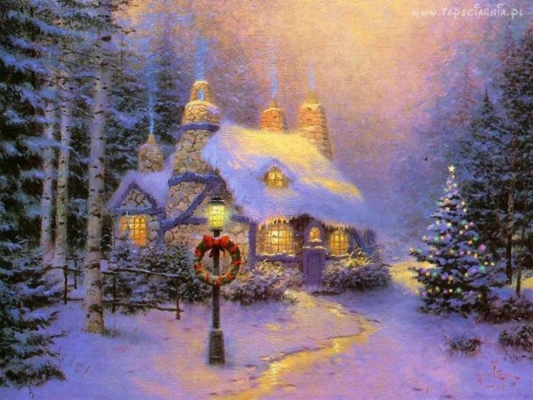 Thomas Kinkade Рождественский коттедж