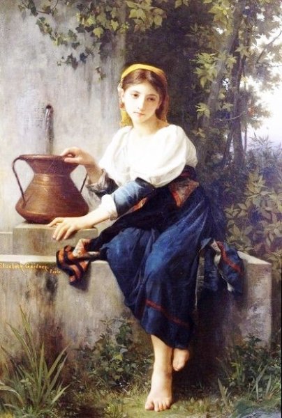 Картина девушки на ковре