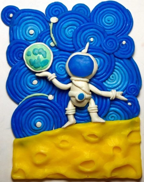 Композиции из жгутиков из пластилина