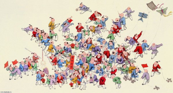 Картина 100 детей феншуй