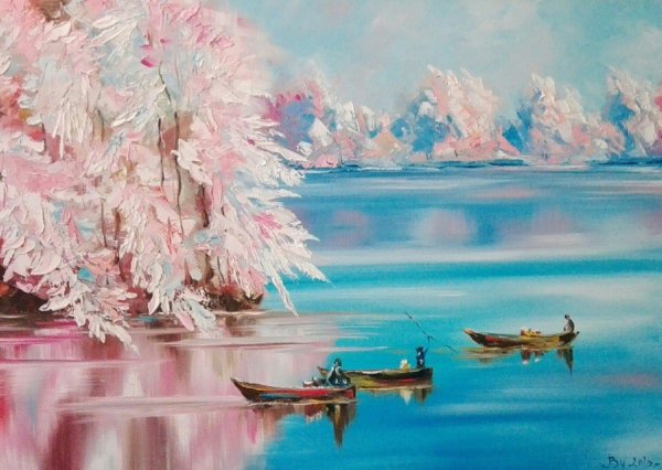 Рисование маслом на холсте