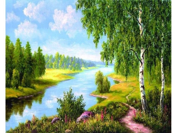 Пейзаж с речкой