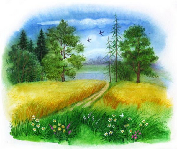 Летний пейзаж для детей