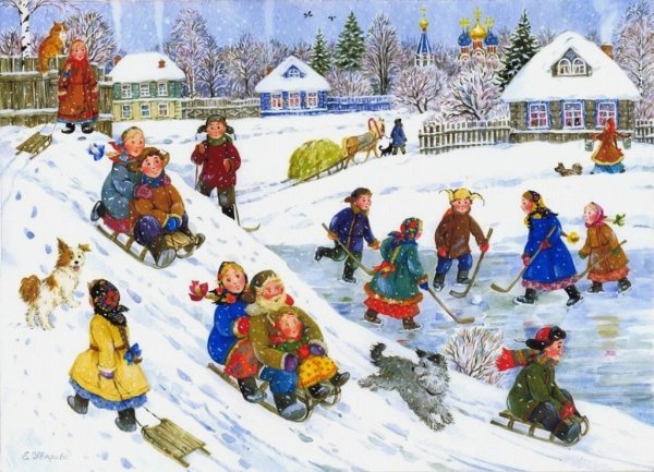 Зимний пейзаж детский