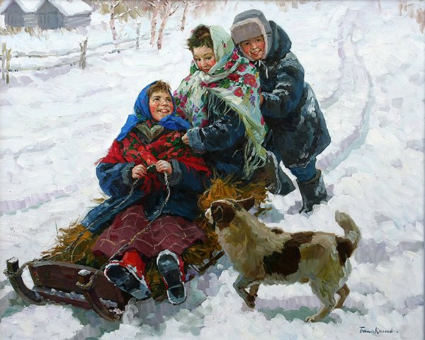 Евгений Балакшин художник на санках