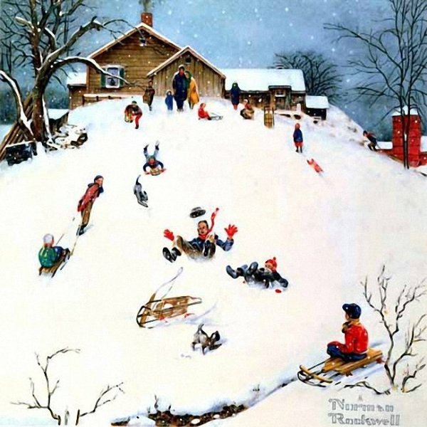 Норман Роквел картины зима