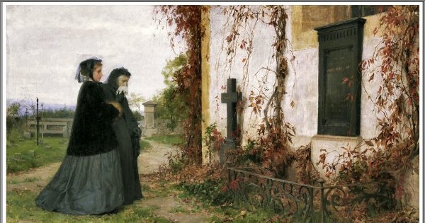 Василий Григорьевич Перов старики-родители на могиле сына