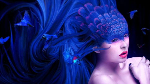 Аниме синяя роза арт