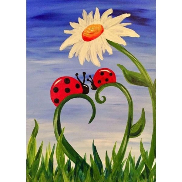 Алмазная мозаика Божья коровка