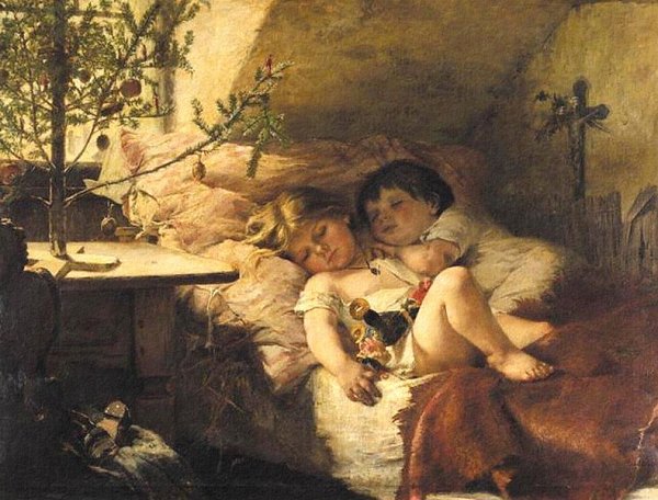 Агата Röstel (Agathe Röstel) (1868-1926) Christmas morning