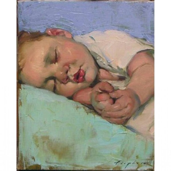 Спящий ребенок живопись