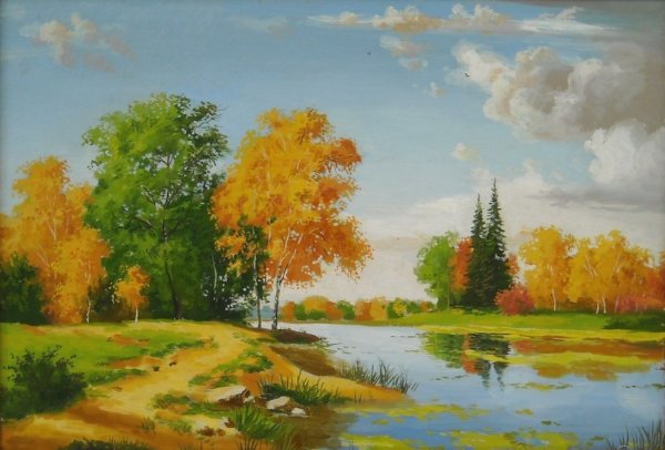 Осенний пейзаж маслом для начинающих