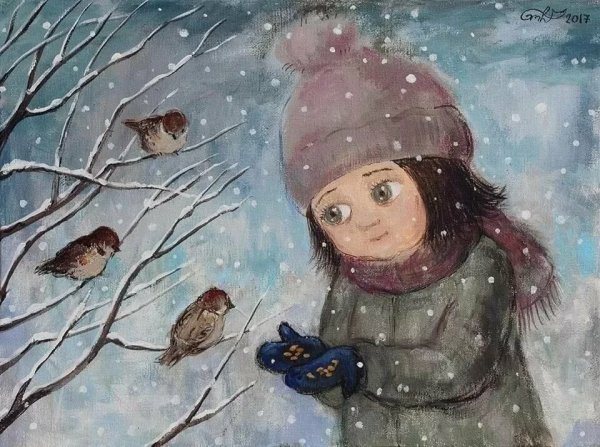 Грузинская художница Нино Чакветадзе зима