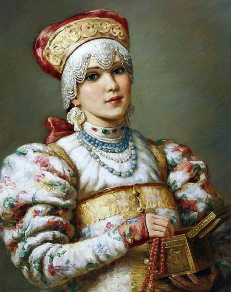 Константин Маковский. "Русская красавица в кокошнике", 1890.