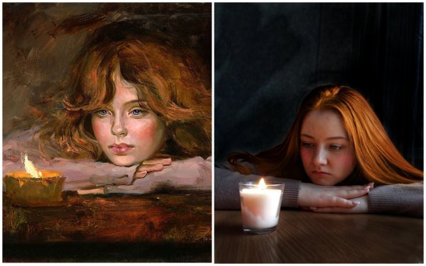 Девушка со свечой картина