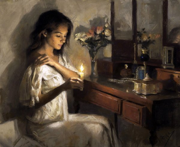 Женщина со свечой в живописи
