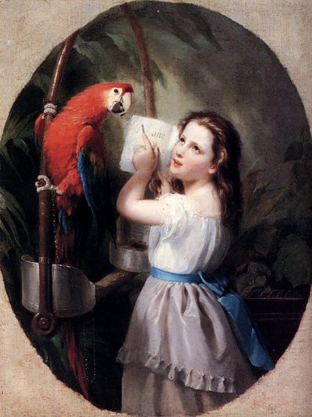 Дети с попугаем Кристина Робертсон