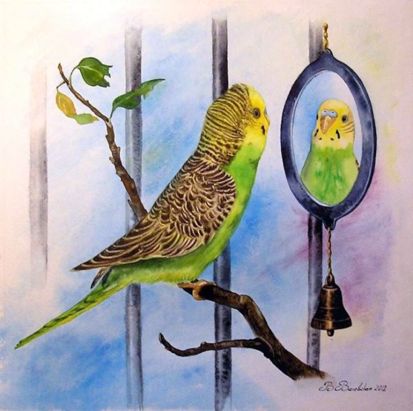 Кристина Робертсон художница дети с попугаем