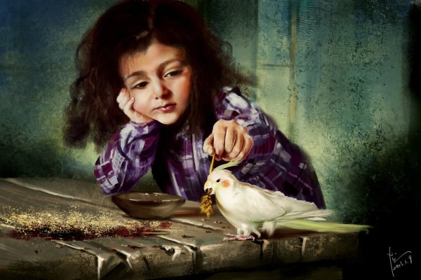 Девушка с птичкой