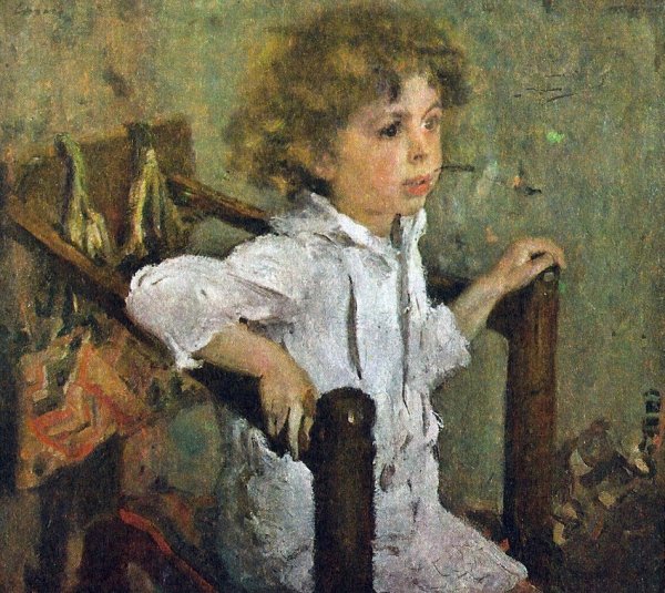 Картина дети (Саша и Юра Серовы). 1899