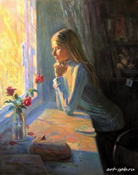 Девочка у окна картина