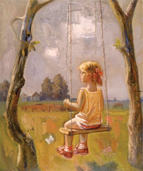 Качели картины художников