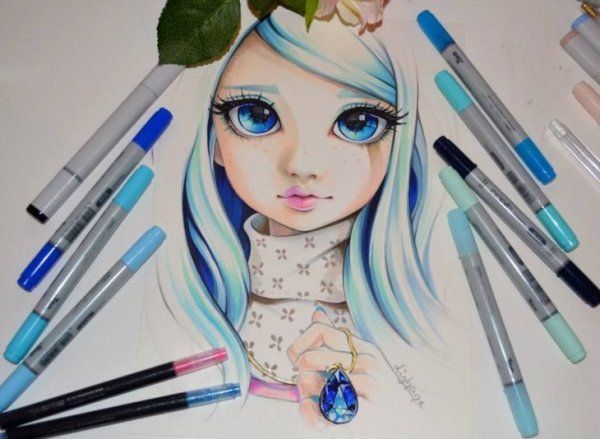 Рисунки акварельными маркерами