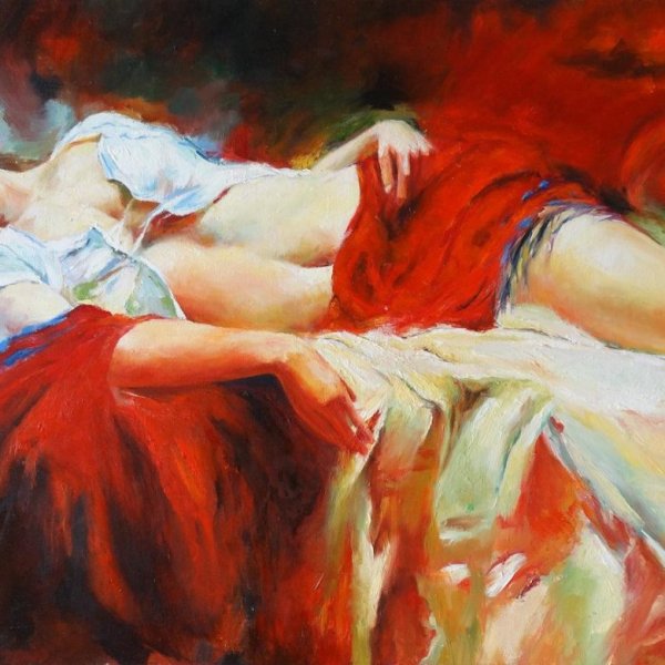 Спящая девушка картина маслом