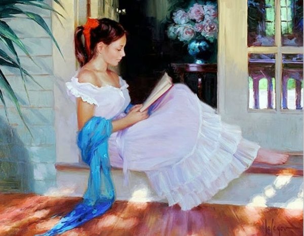 Дама за чтением в живописи