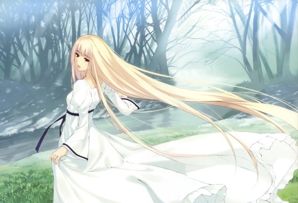 Аниме девушки с длинными волосами