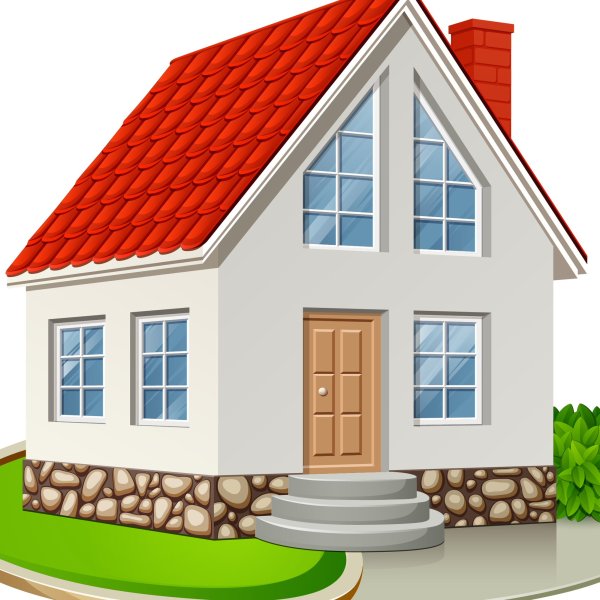 Дом на белом фоне