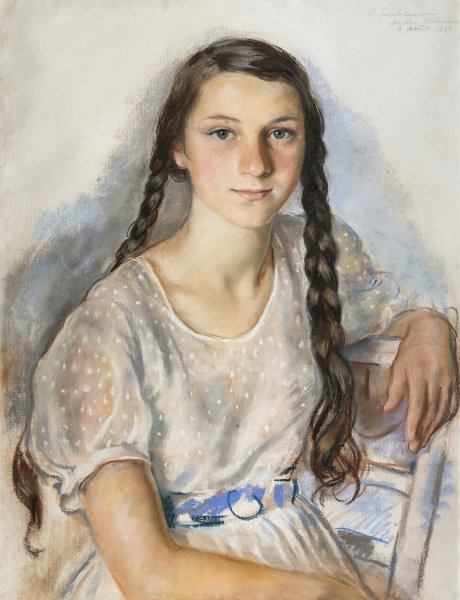 «Девушка с косами. Портрет а.а. Добринской »Суриков