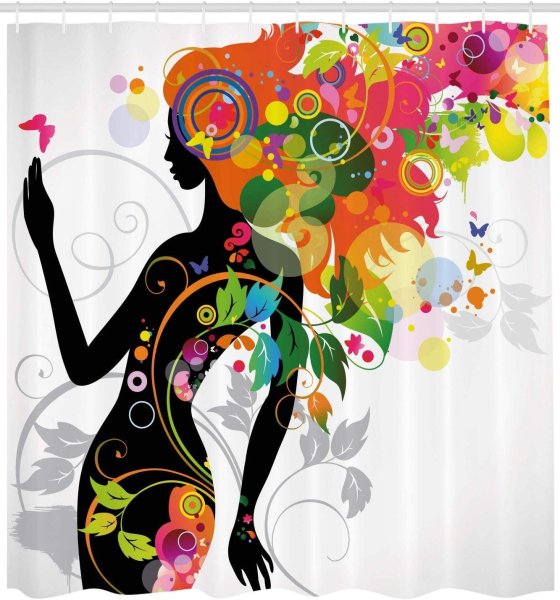 Силуэт девушки в цветах