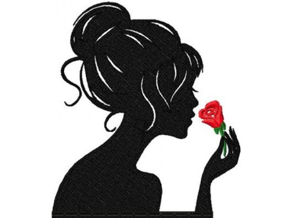 Силуэт девушки с цветком