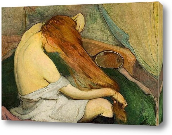 Мужчина расчесывает волосы девушке картина