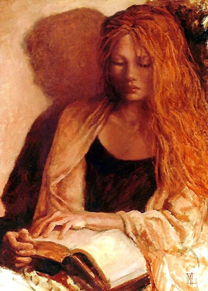 Картина девушка с рыжими волосами