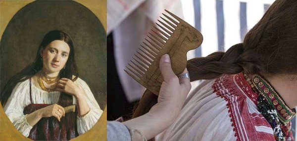 Девушка насчесывани волосы Гребнев