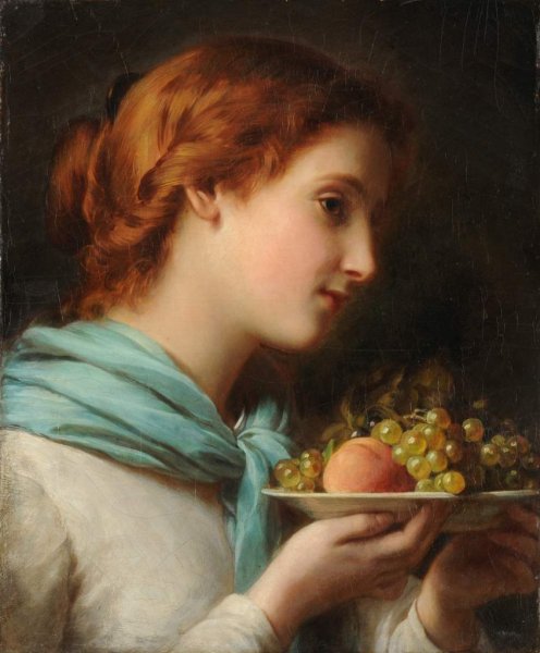 Девушка с фруктами картина