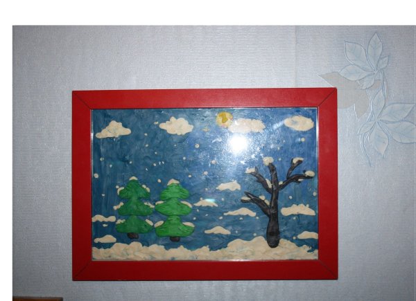 Зимнее панно из пластилина