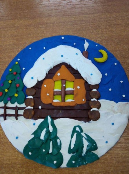 Зимние поделки из пластилина