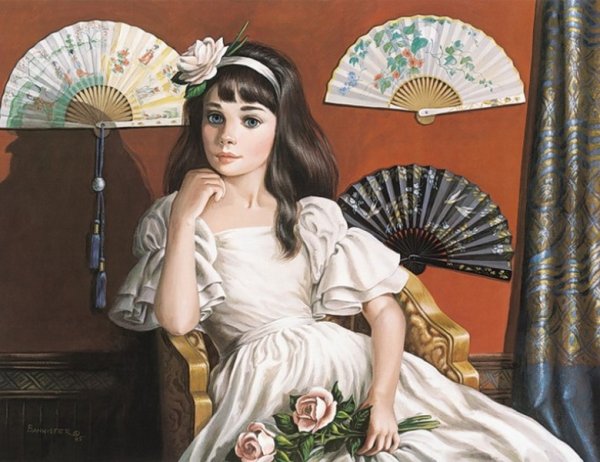 Пьер Огюст Ренуар девушка с веером