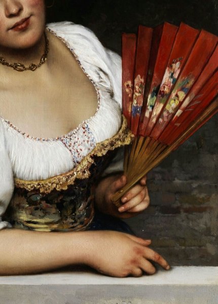 Мане женщина с веером