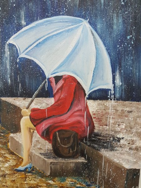 Женщина под зонтом